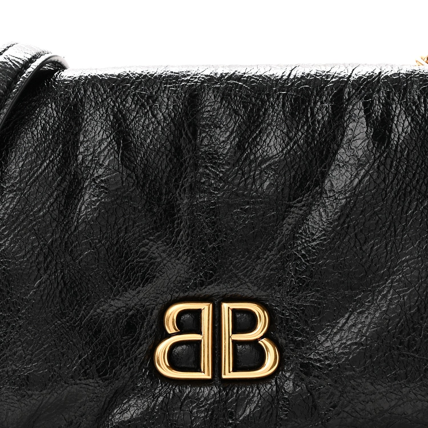 Arena Calfskin Medium Monaco Chain Shoulder Bag Black