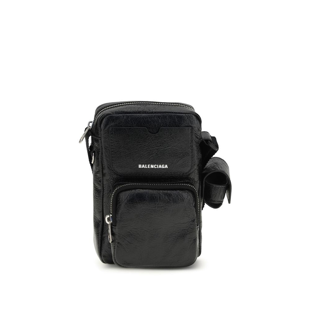 Black Arena Lambskin Superbusy Vertical Shoulder Bag