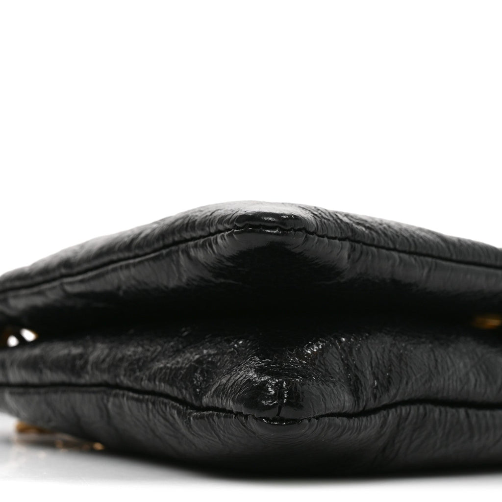Arena Calfskin Puffy Monaco Chain Shoulder Bag  Black