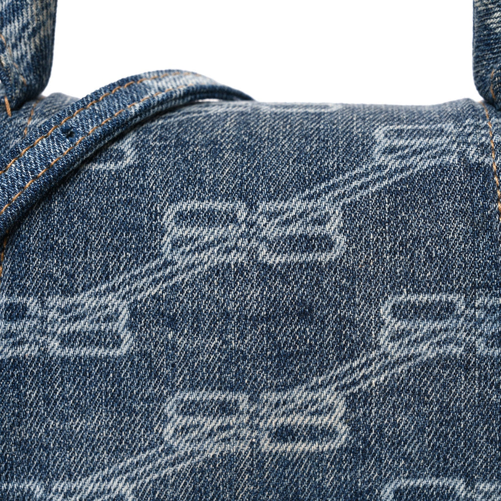 Denim BB Monogram Small Hourglass Top Handle Bag Blue