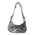Metallic Agneau Arena Le Cagole Shoulder Bag XS Silver