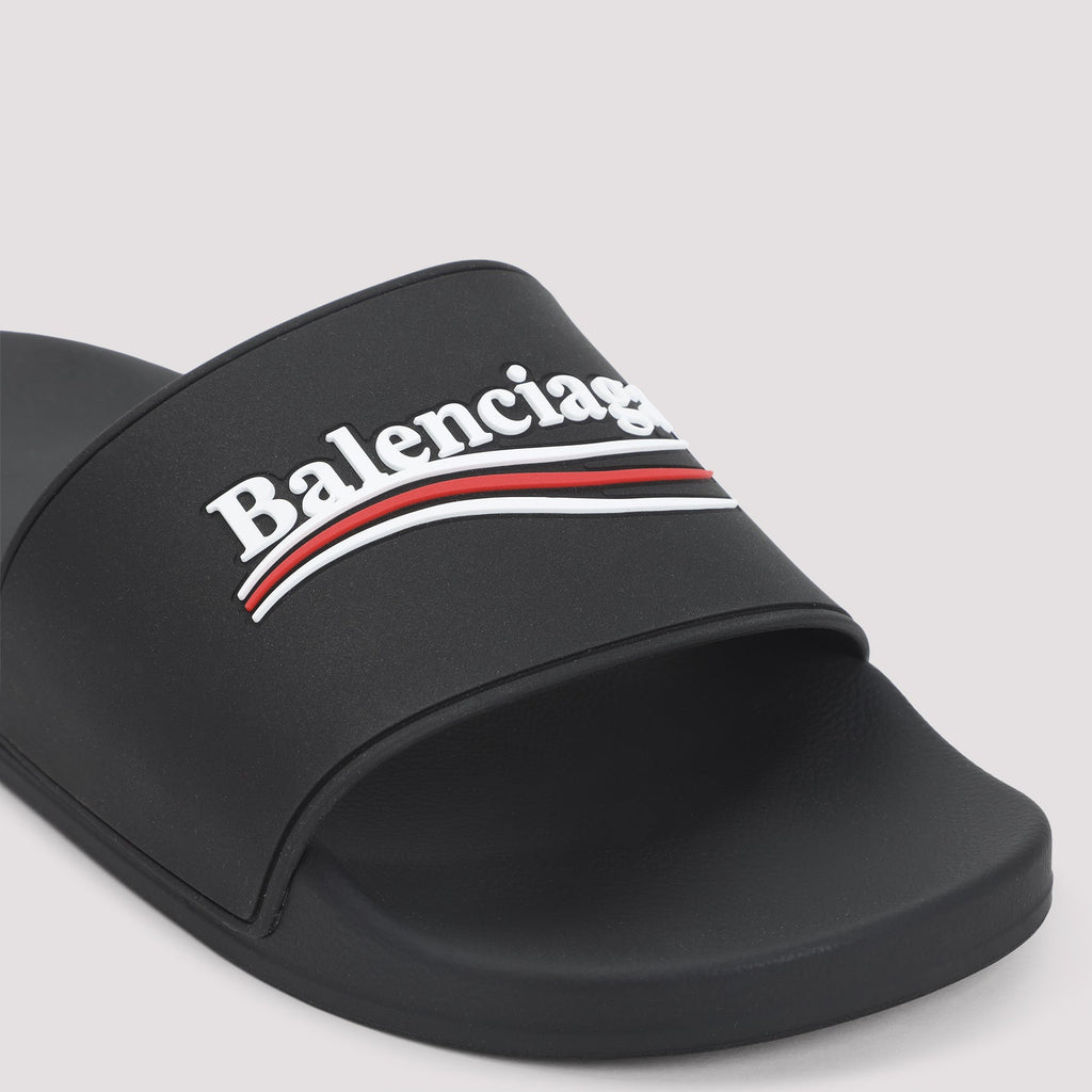 Balenciaga Pool Rubber Political Logo Slide Men
