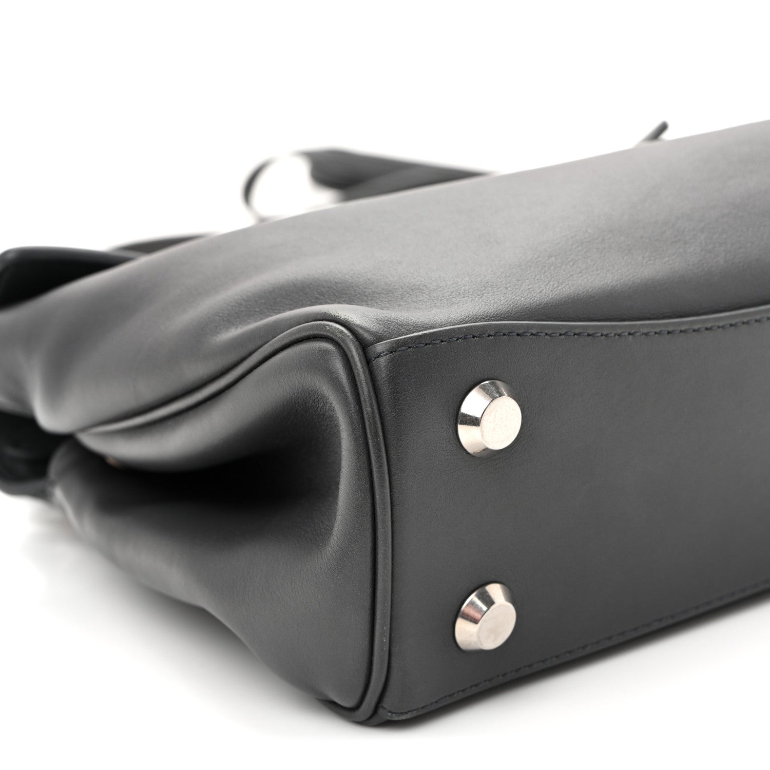 Natural Smooth Calfskin Mini Rodeo Top Handle Handbag Grey