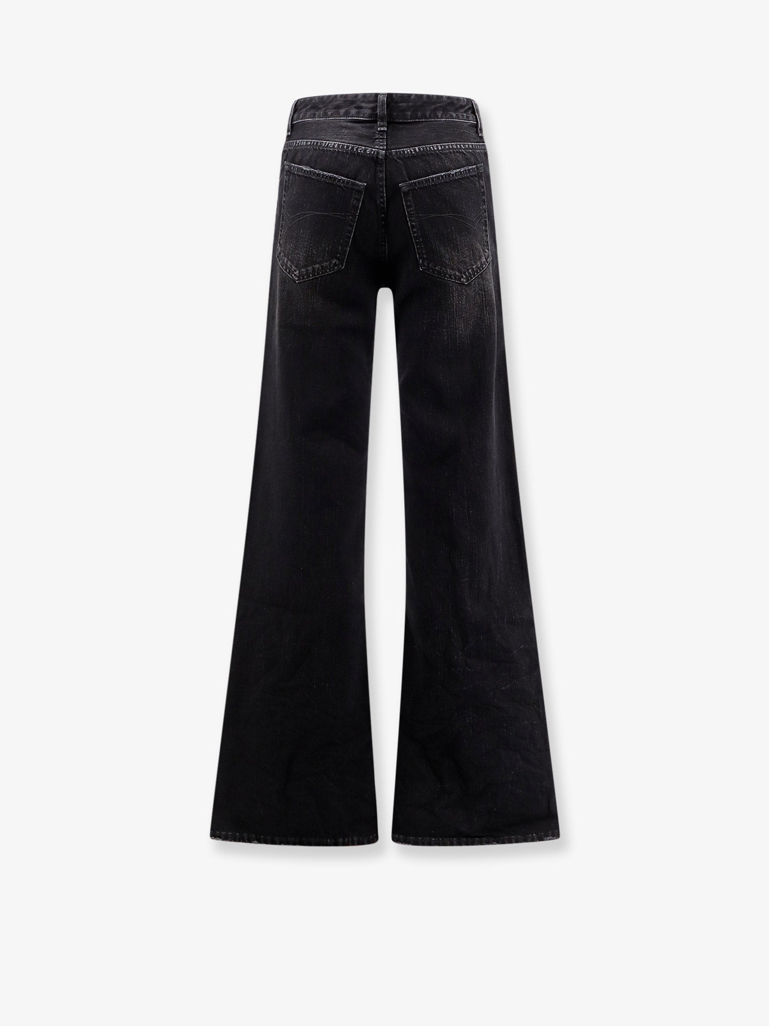 Balenciaga Women Wide Leg Black Denim Trousers