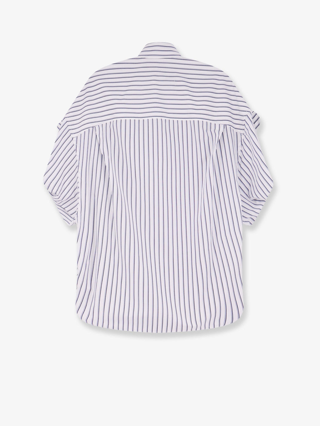 Balenciaga Tucked Sleeve Striped Cotton women Shirt White