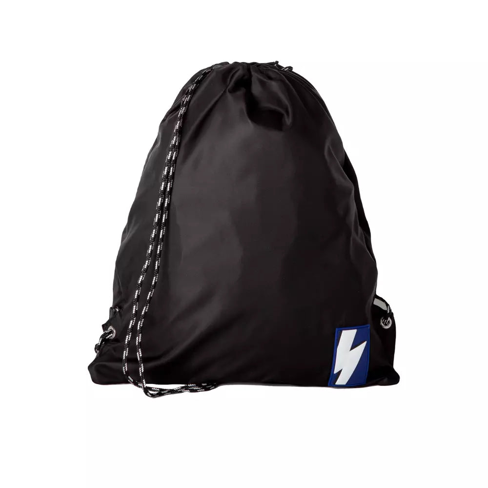 Black Nylon Drawstring Backpack