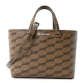 Coated Canvas BB Monogram Small Signature East West Shopper Bag Beige Brown