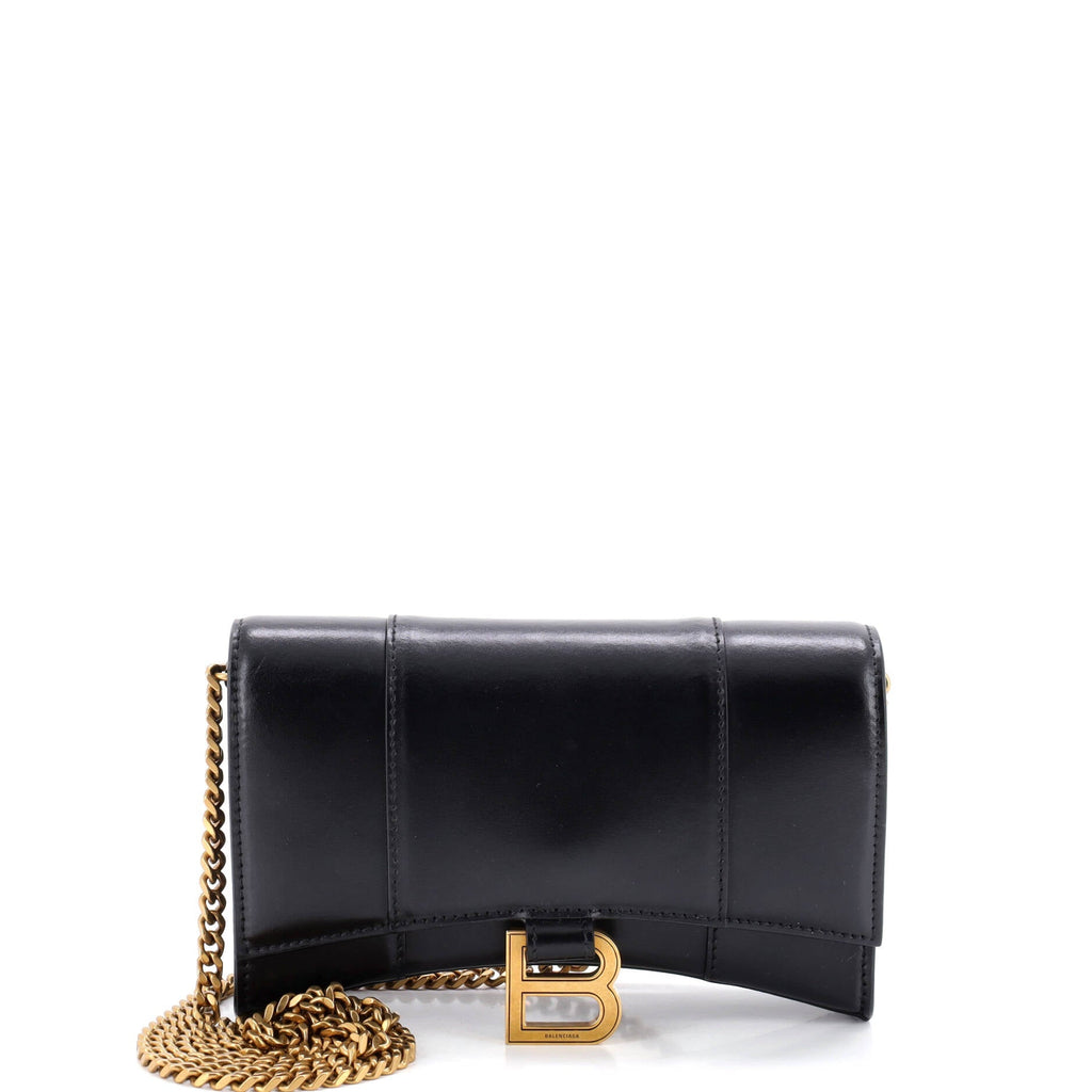Hourglass Chain Wallet Leather