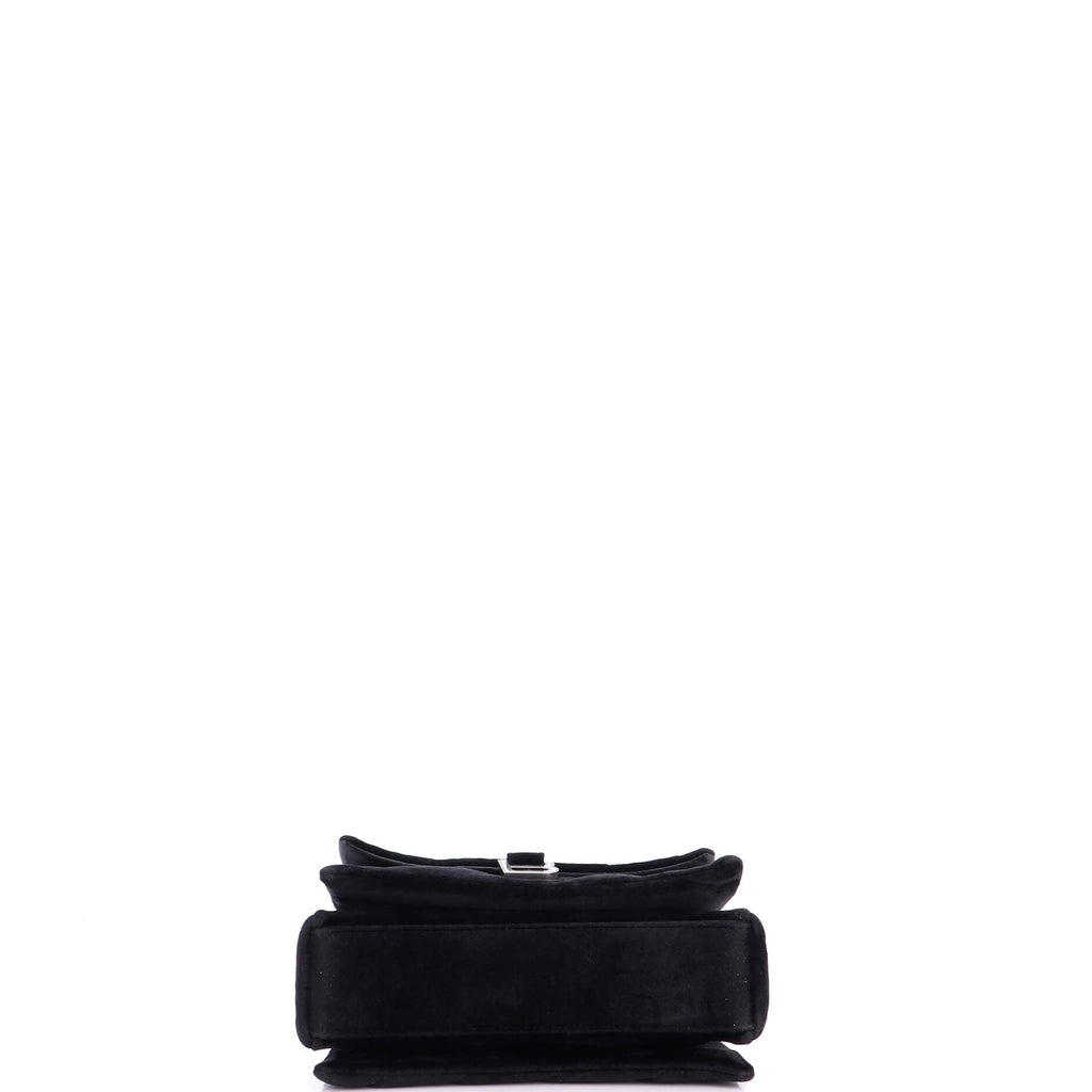 Crush Chain Flap Bag Quilted Velvet Small