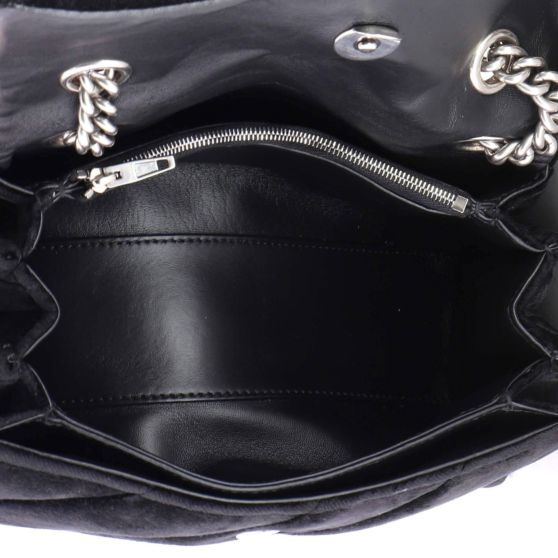 Crush Chain Flap Bag Quilted Velvet Small