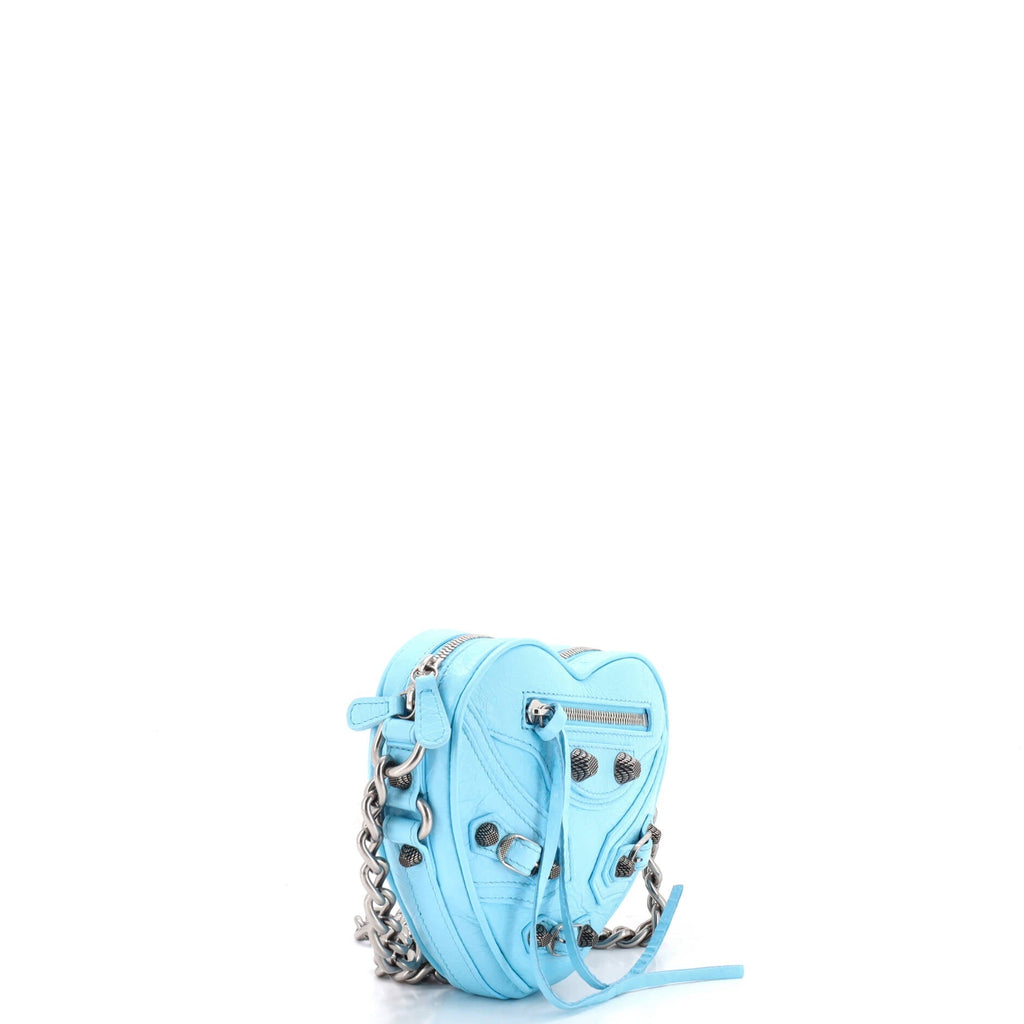 Le Cagole Giant Studs Heart Chain Bag Leather Mini
