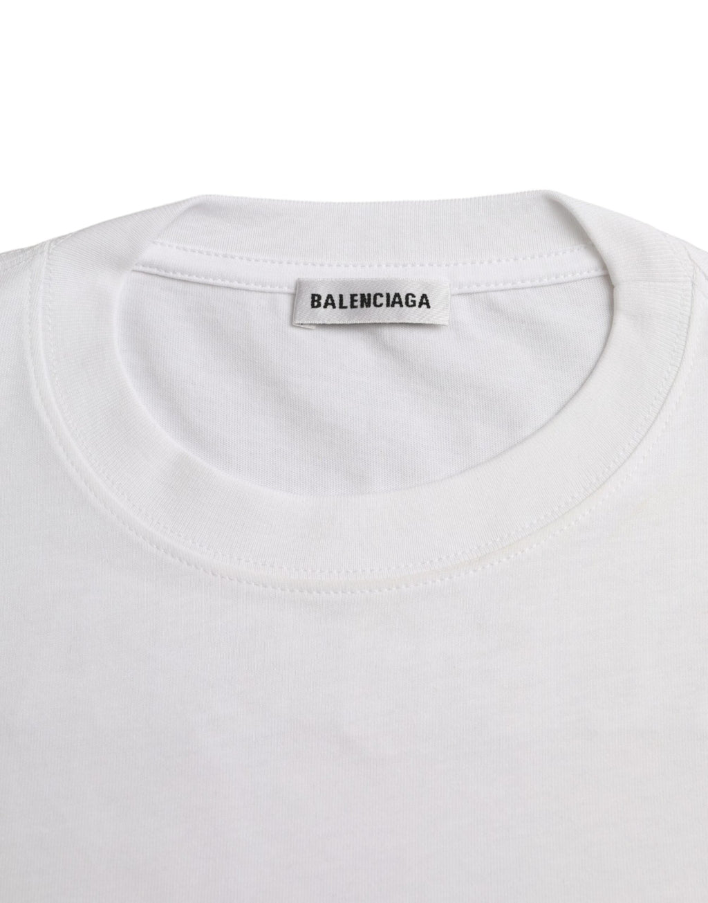 Balenciaga White Cotton Crew Neck Short Sleeves women T-shirt