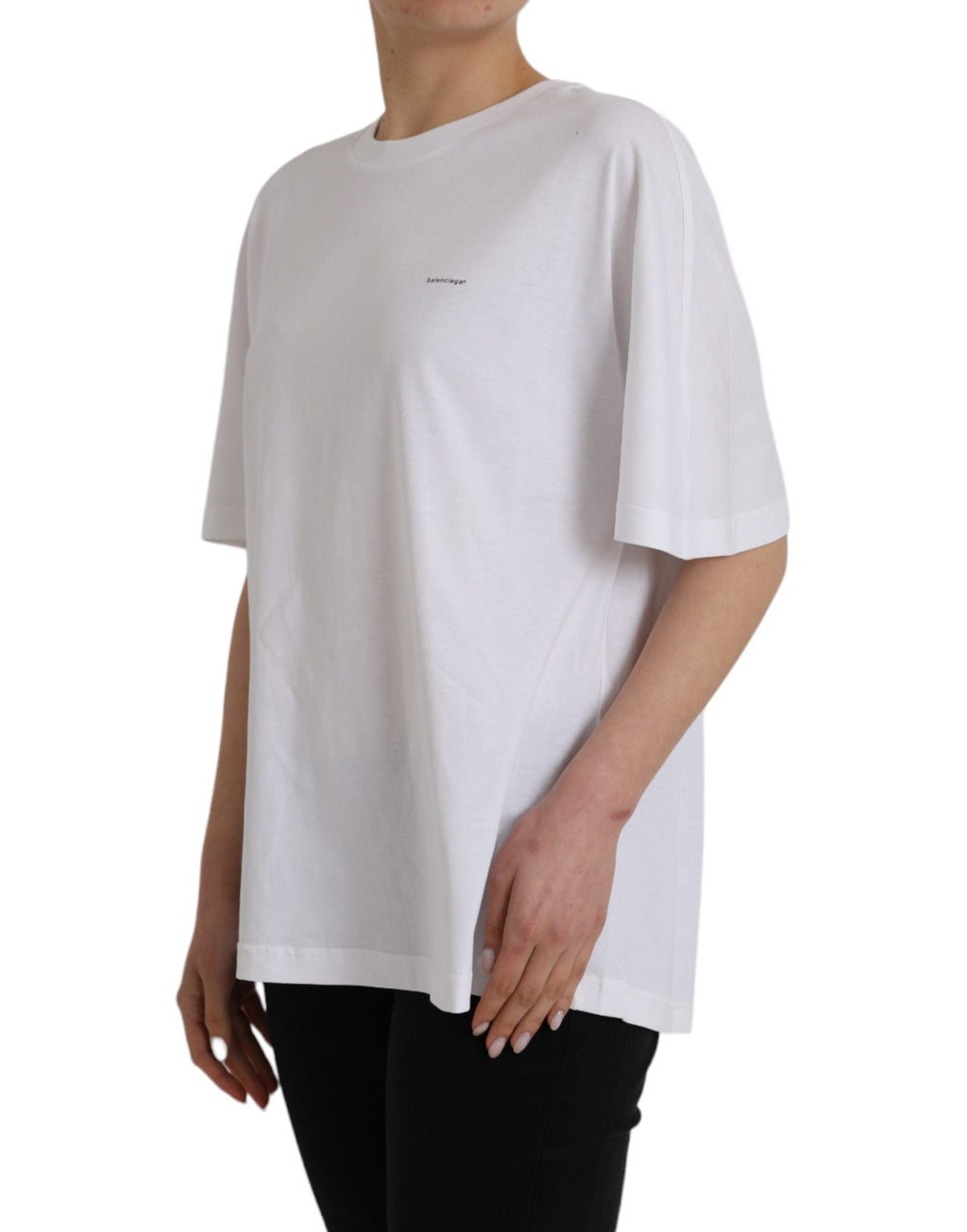 Balenciaga White Cotton Crew Neck Short Sleeves Women's T-shirt (Pre-Owned)