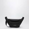Balenciaga - Explorer black nylon belt bag with logo