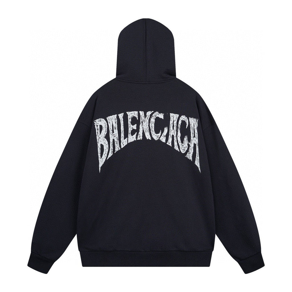 Balenciaga Men's Print LOGO Hoodie