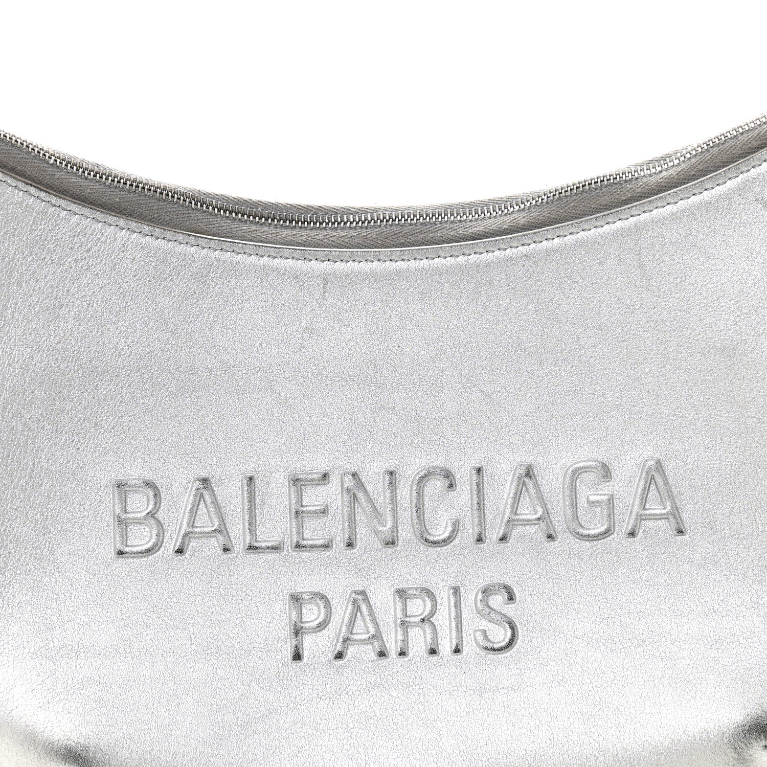 Metallic Calfskin Mary Kate Shoulder Bag Silver