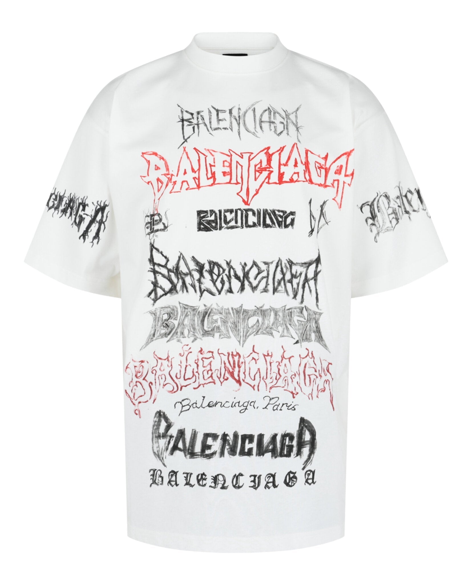 Balenciaga Mens Metal Logo Oversized T-Shirt
