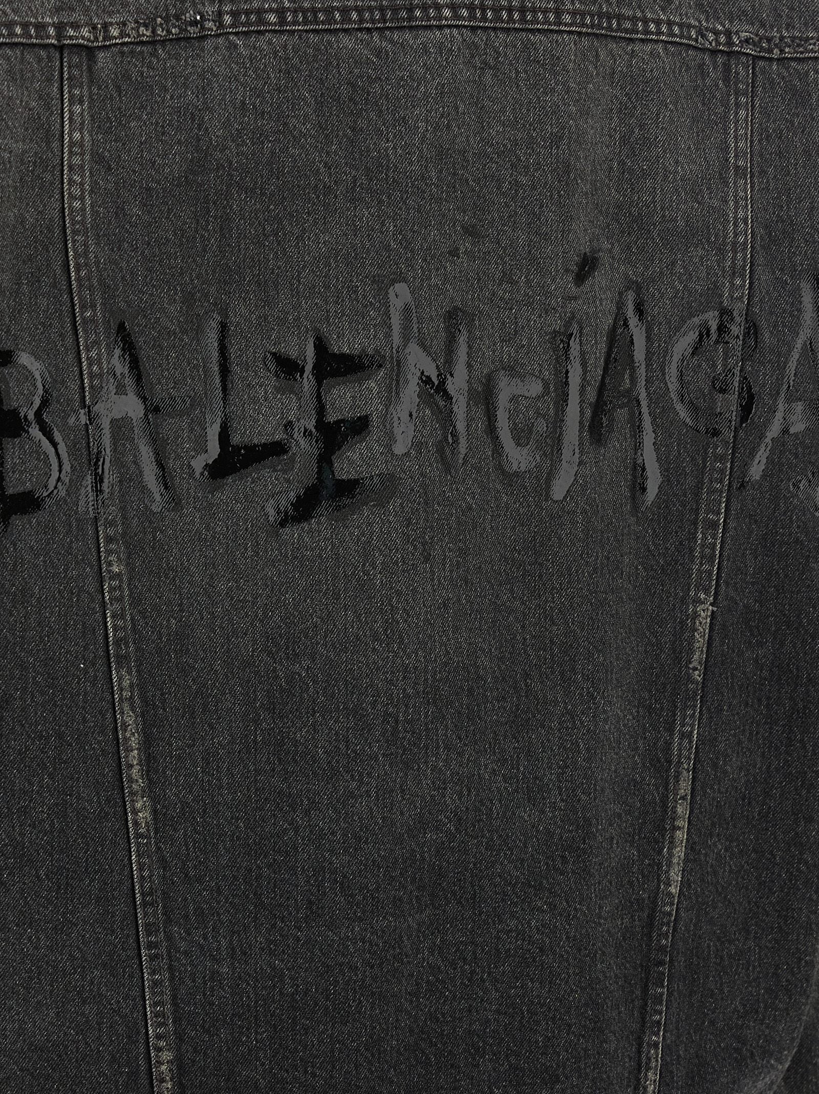 Balenciaga Women's Denim Jacket With Used Effect