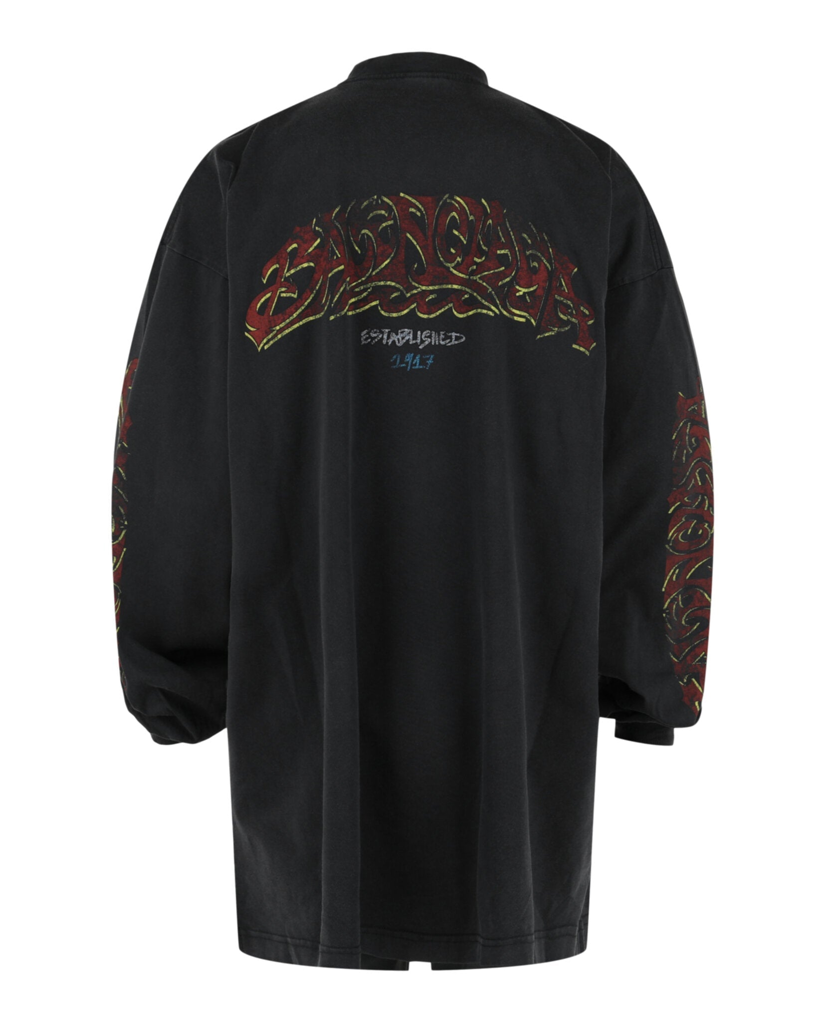 Balenciaga Mens Graphic Long Sleeve T-Shirt