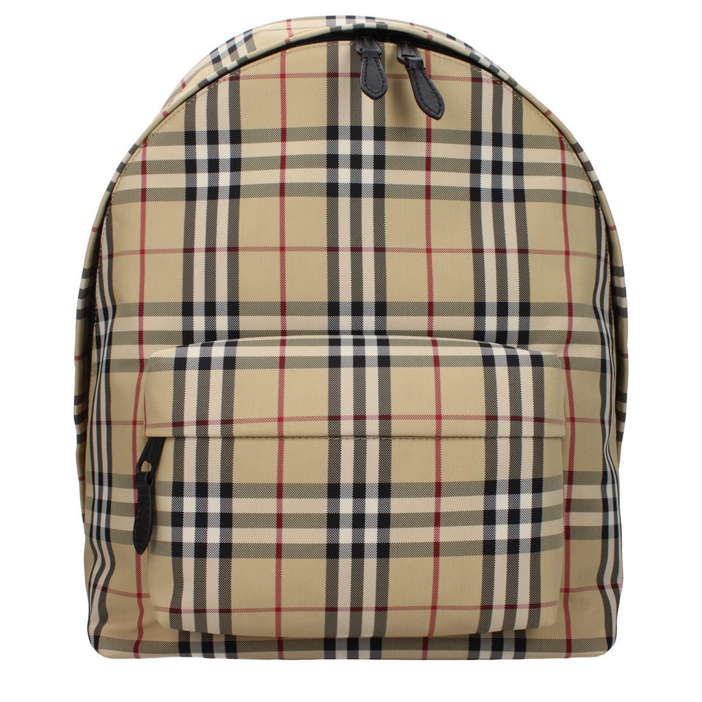 Large Check Fabric Backpack
