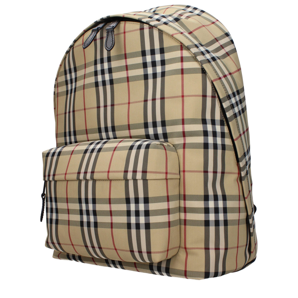 Large Check Fabric Backpack
