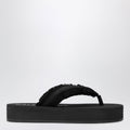 Balenciaga Jet Lag Thong Sandals In Black Satin Women