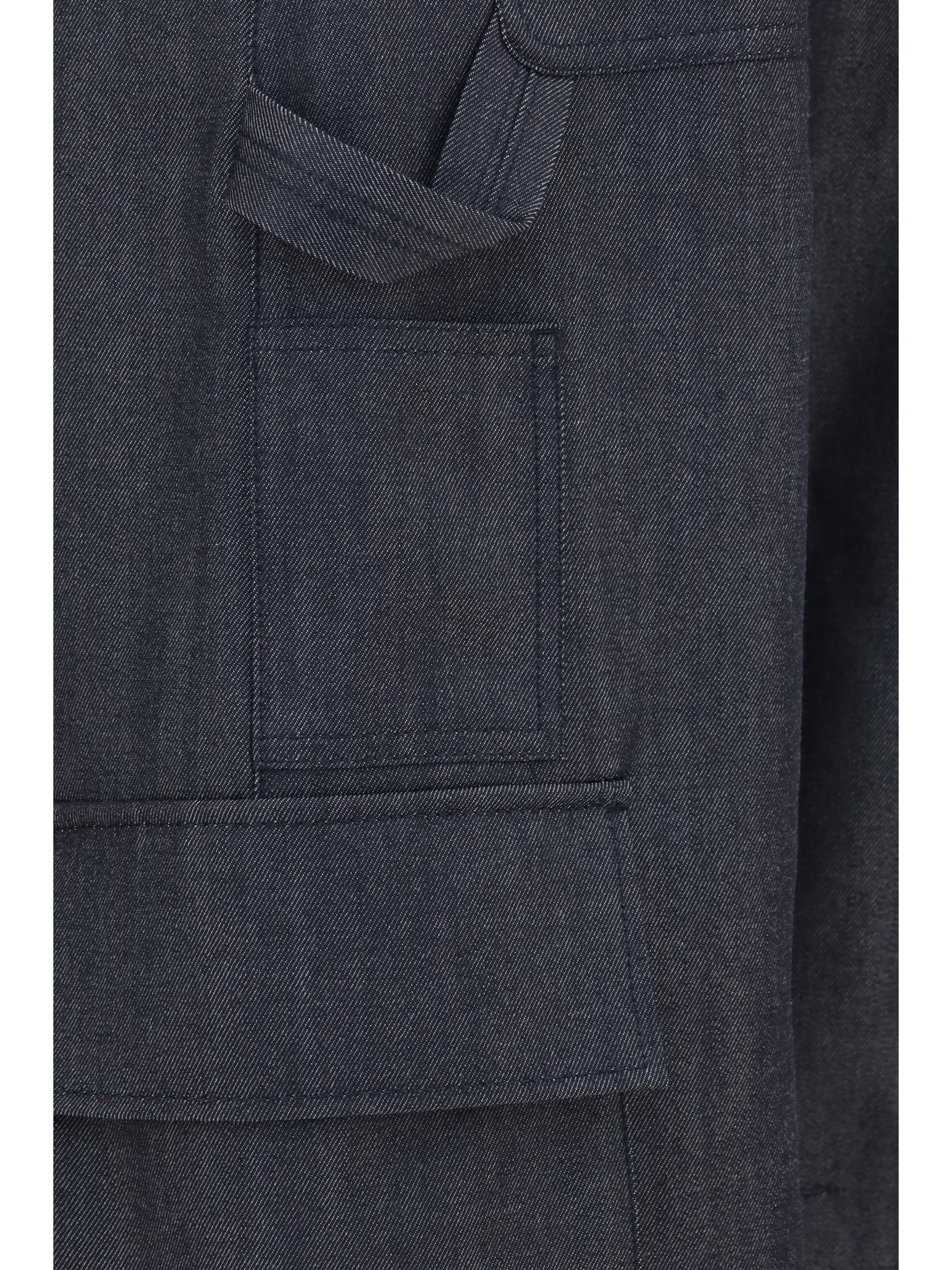 Balenciaga Women Denim Print Cargo Pants