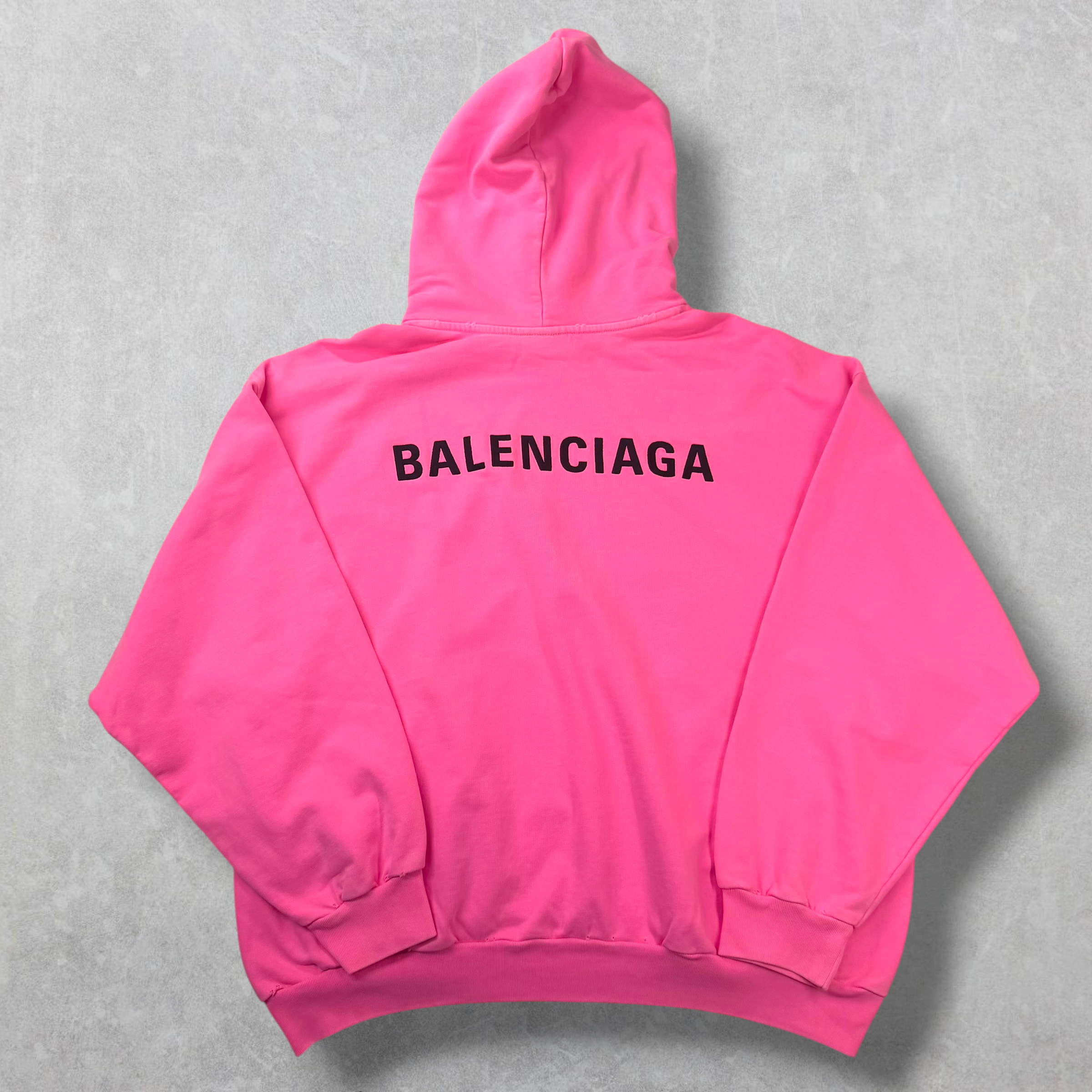 Balenciaga Back Print Bright Pink Medium Fit Hoodie M (L) Women