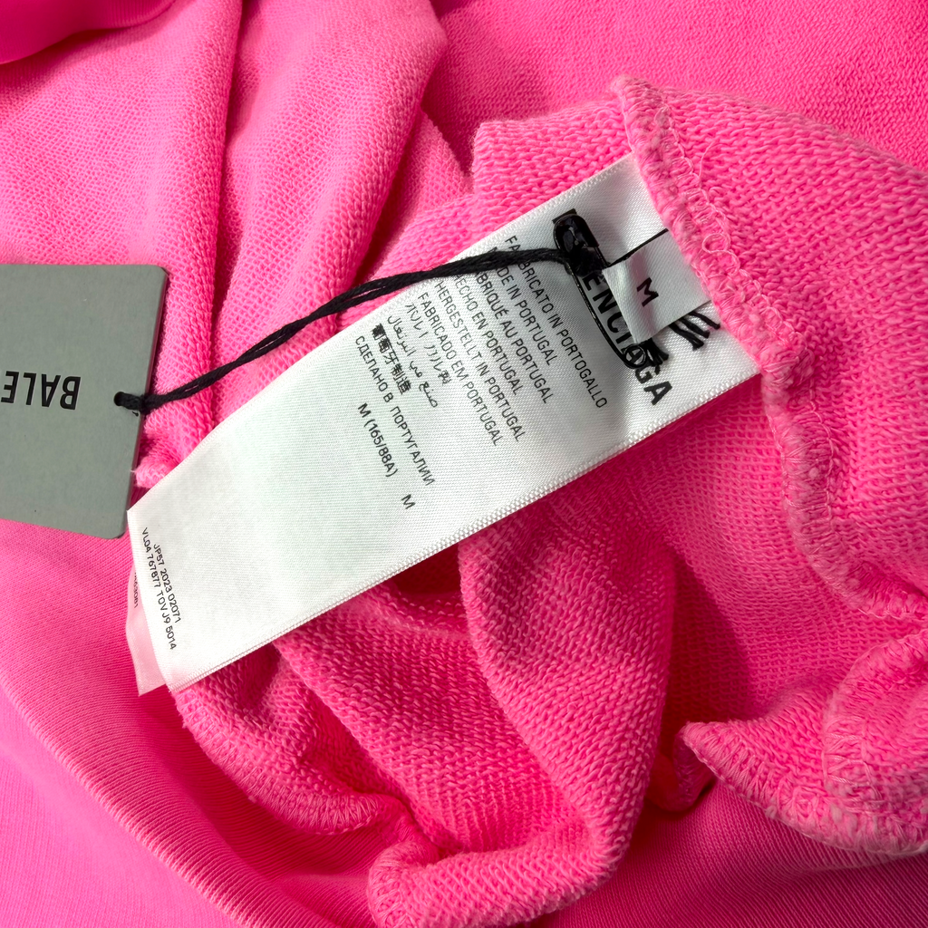 Balenciaga Back Print Bright Pink Medium Fit Hoodie M (L) Women