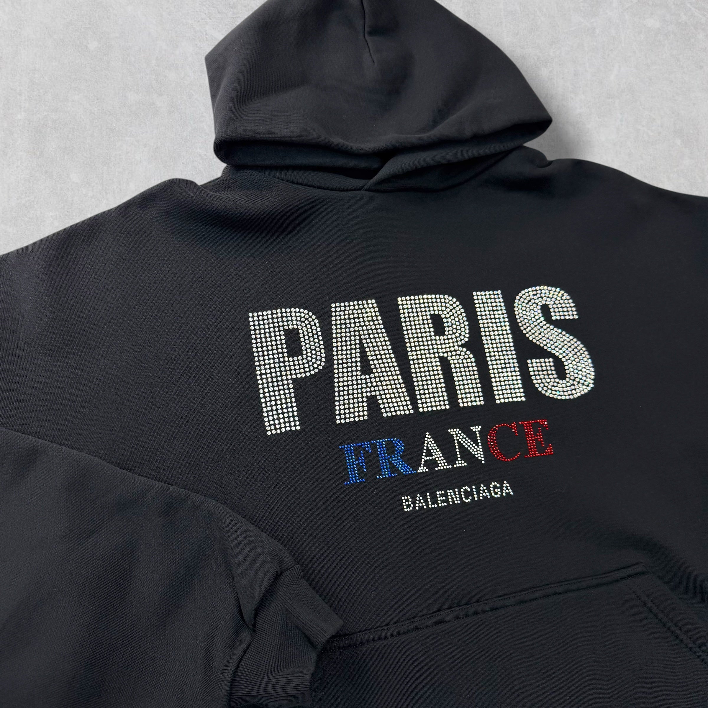 Balenciaga Paris Strass Cropped Hoodie 1 (L) Women