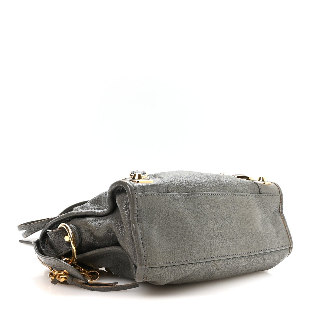 Chevre Gold Metallic Edge Hardware Mini City Gris Acier
