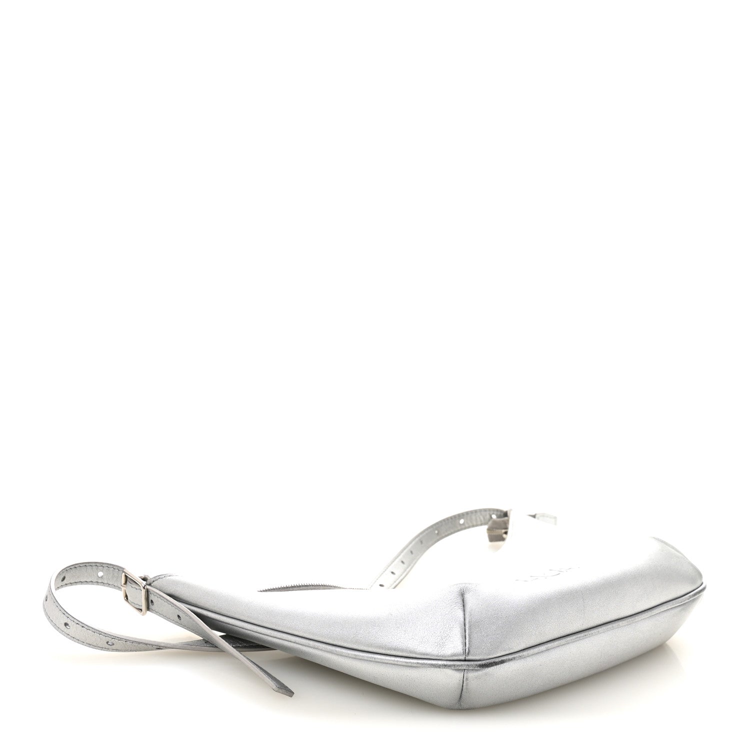 Metallic Calfskin Mary Kate Shoulder Bag Silver