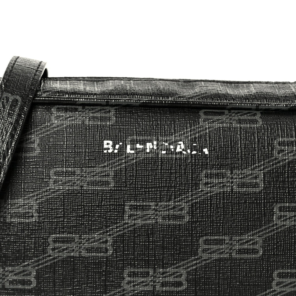 Coated Canvas BB Monogram Medium Signature Camera Bag Black Grey
