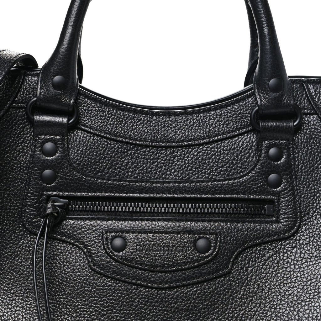 Grained Calfskin Neo Classic Black Hardware S City  Black