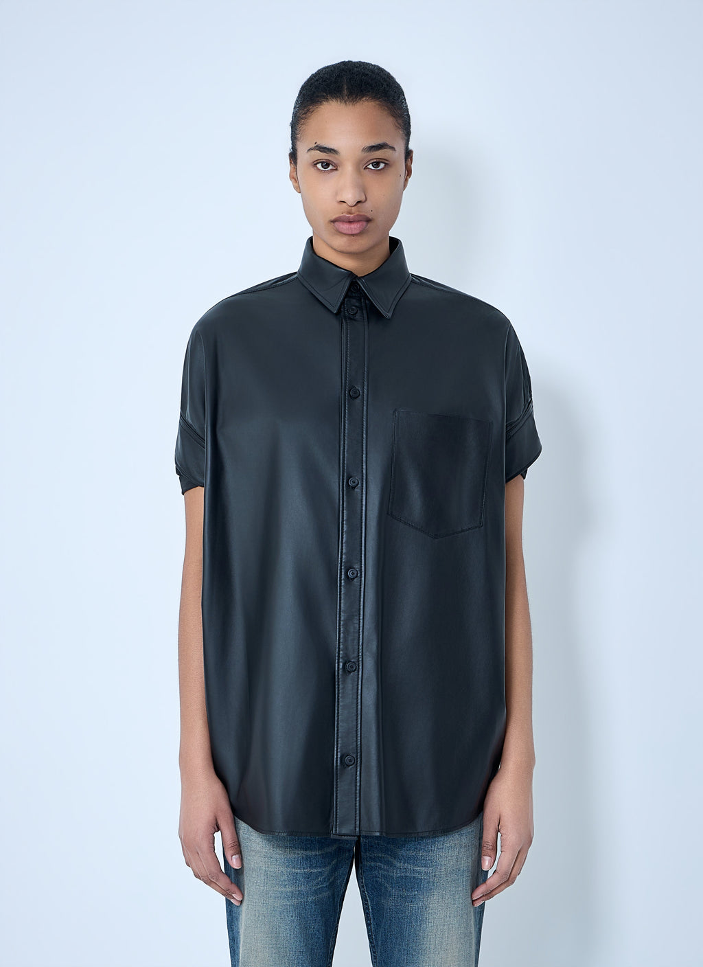 Balenciaga Women Tucked Sleeve Shirt
