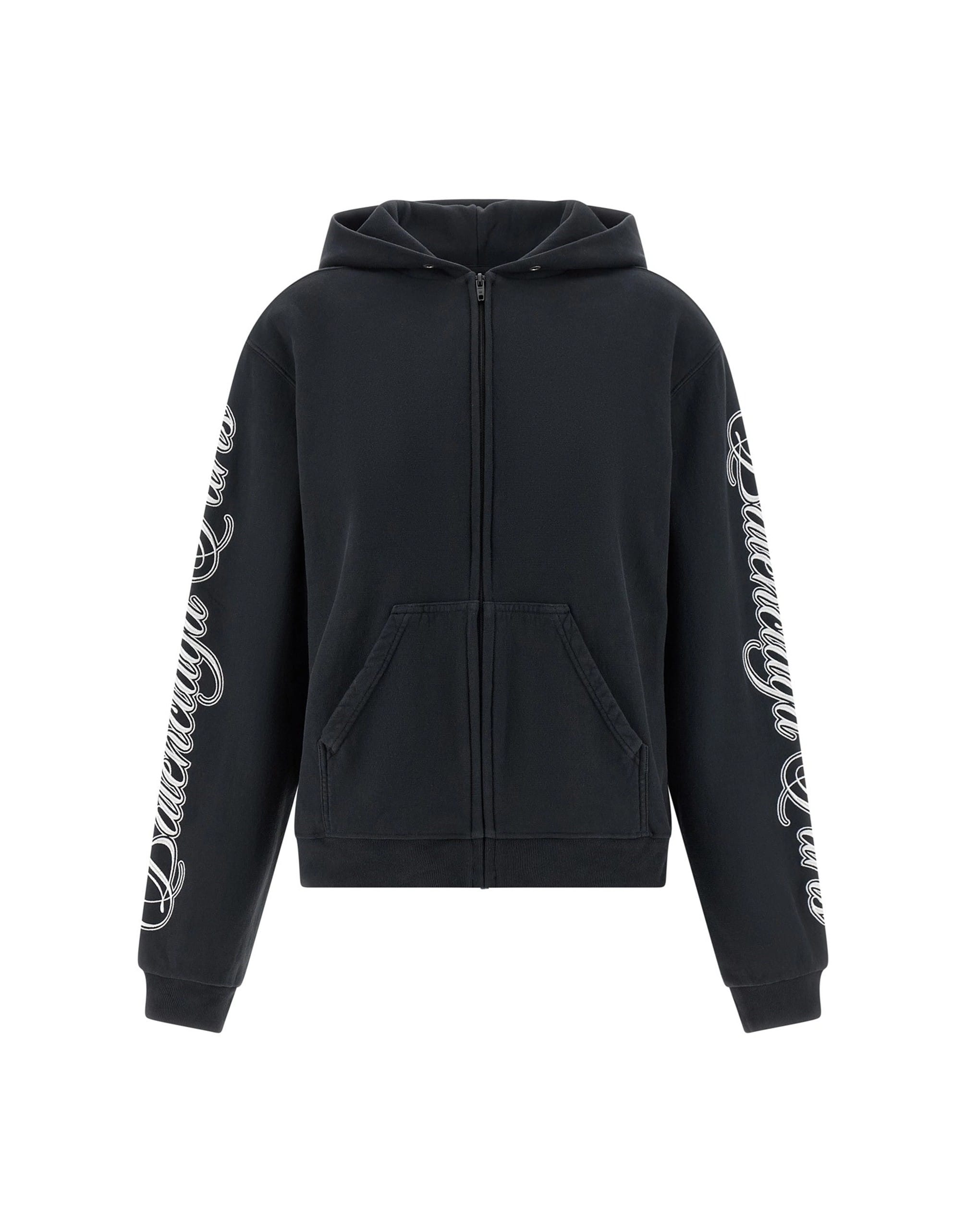 Balenciaga Cursive Embroidered Hoodie Women