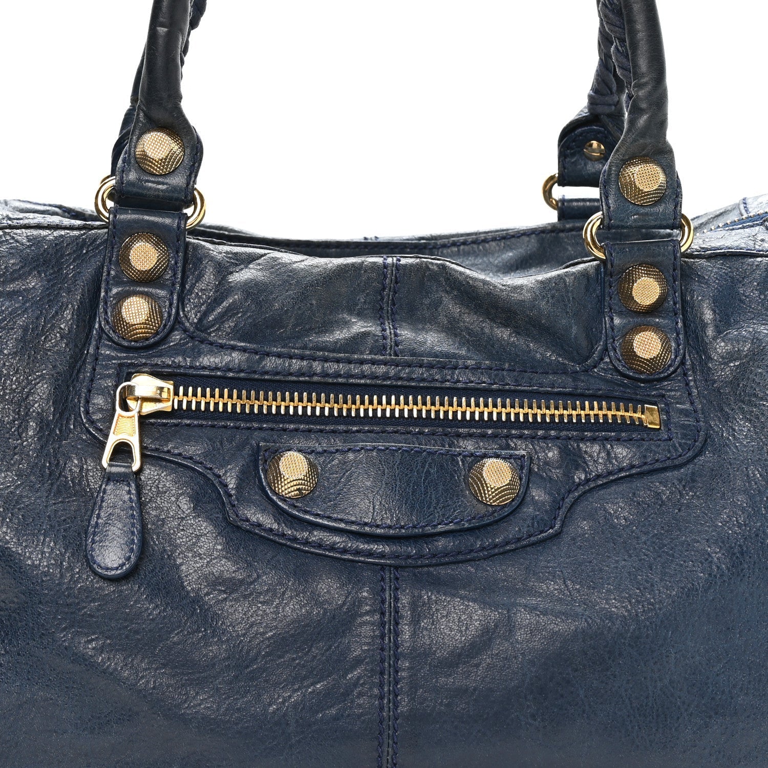 Agneau Giant 12 Gold Hardware Work Bleu Mineral