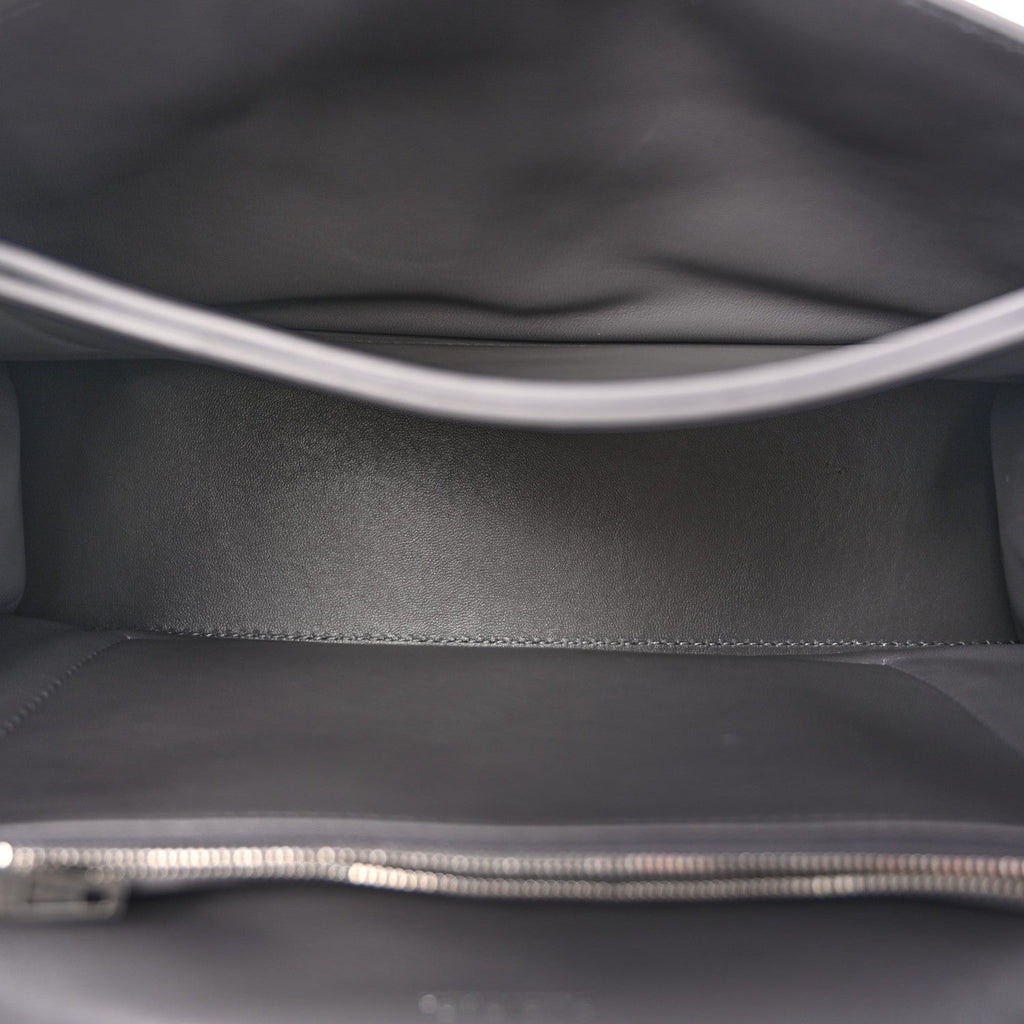 Crushed Calfskin Quilted Medium Crush Chain Bag Dark Grey