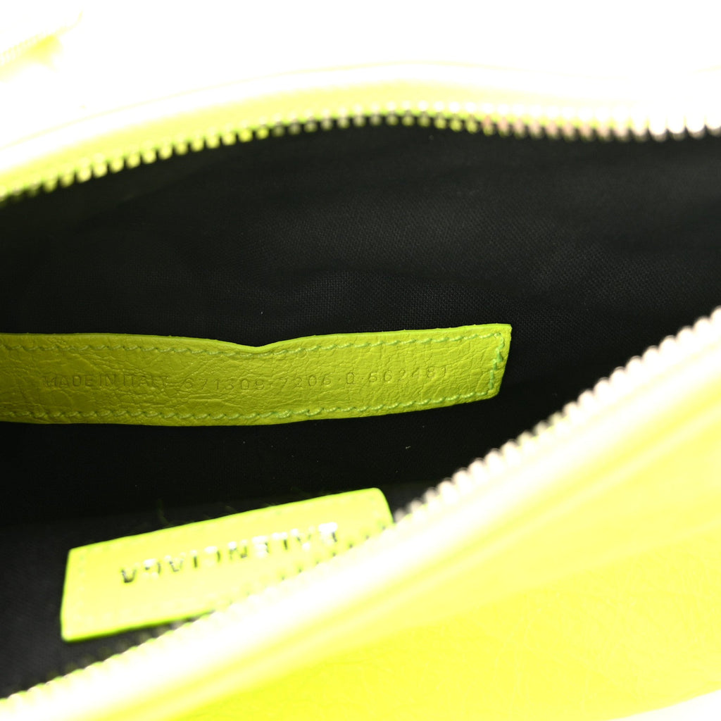 Agneau Arena Le Cagole Shoulder Bag XS Fluo Yellow