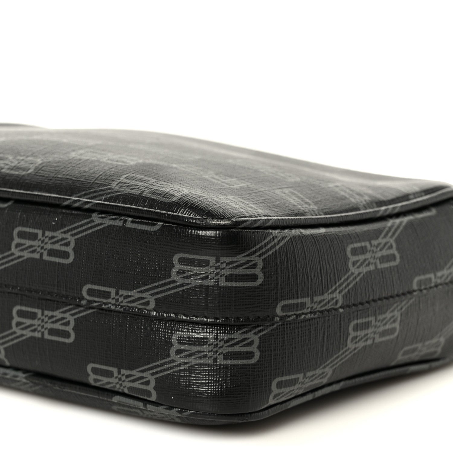 Coated Canvas BB Monogram Medium Signature Camera Bag Black Grey