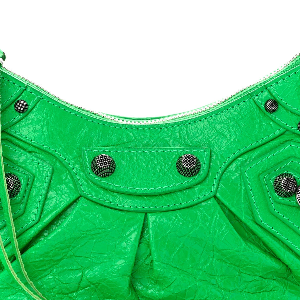 Agneau Arena Le Cagole Shoulder Bag XS Vivid Green