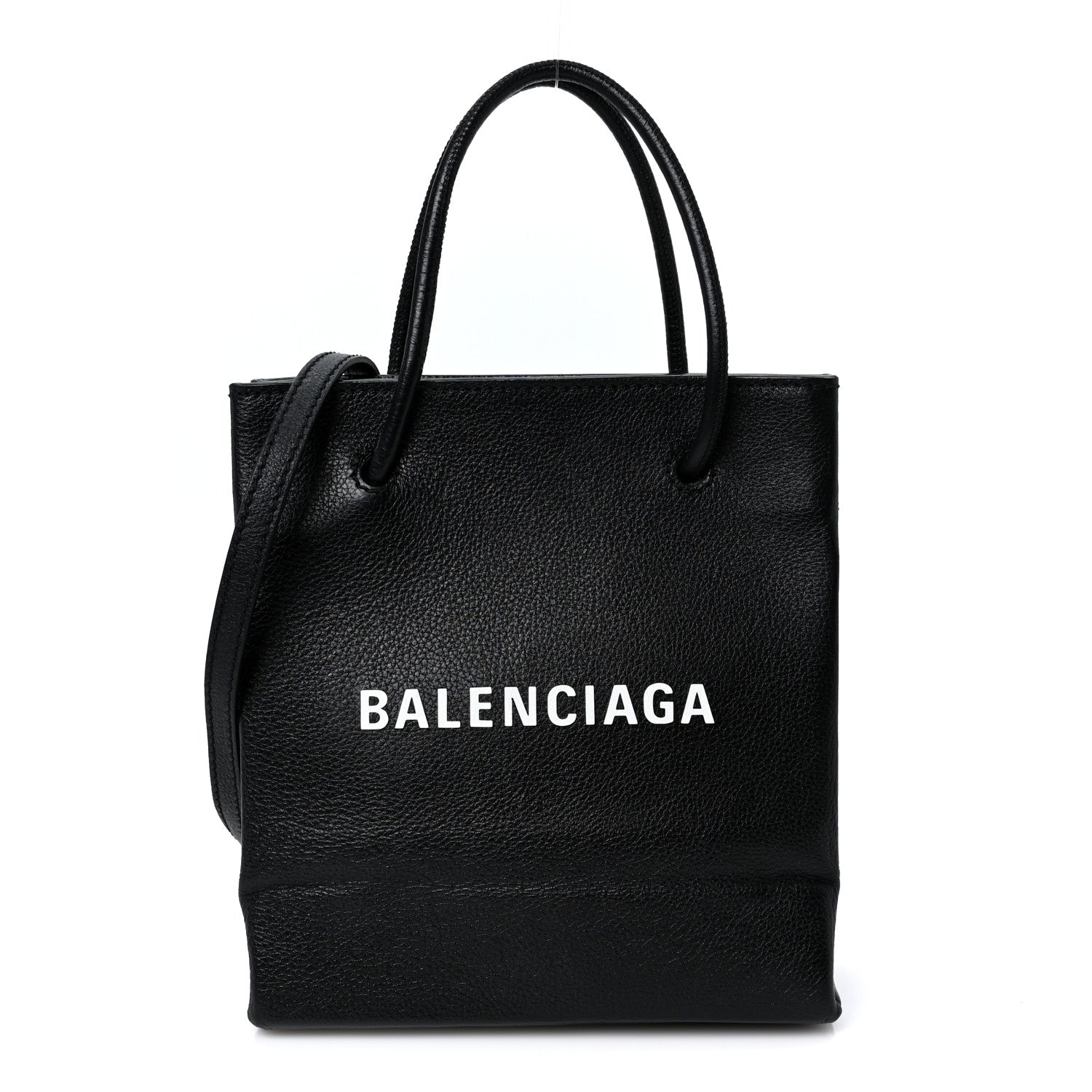 Calfskin Logo XXS Shopping Tote Black