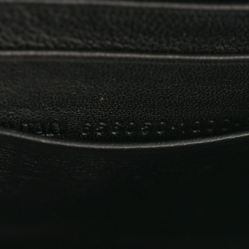 Shiny Calfskin Monochrome Crocodile Embossed Hourglass Chain Bag Black