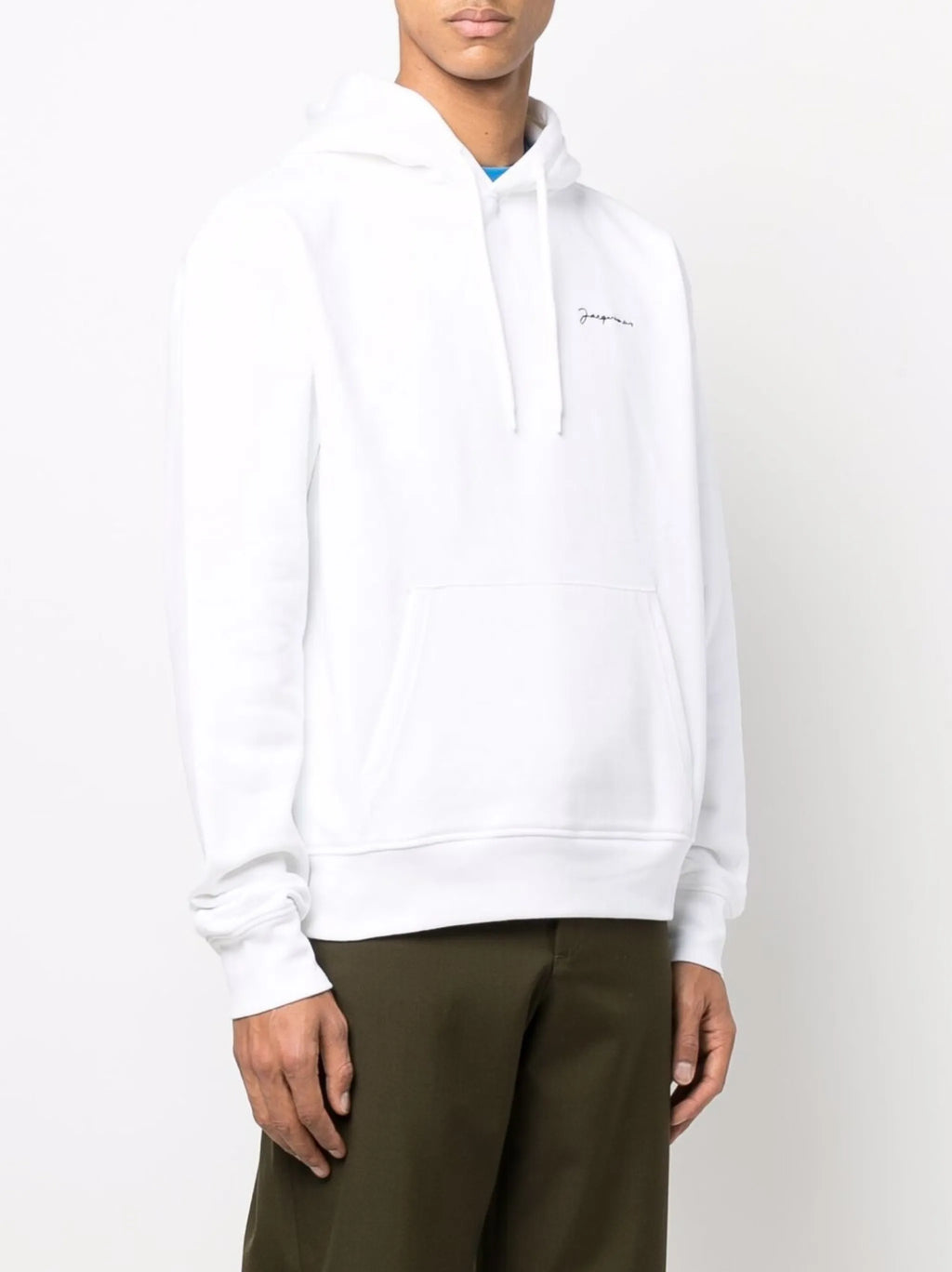Jacquemus Signature Embroidered Logo Hoodie in White
