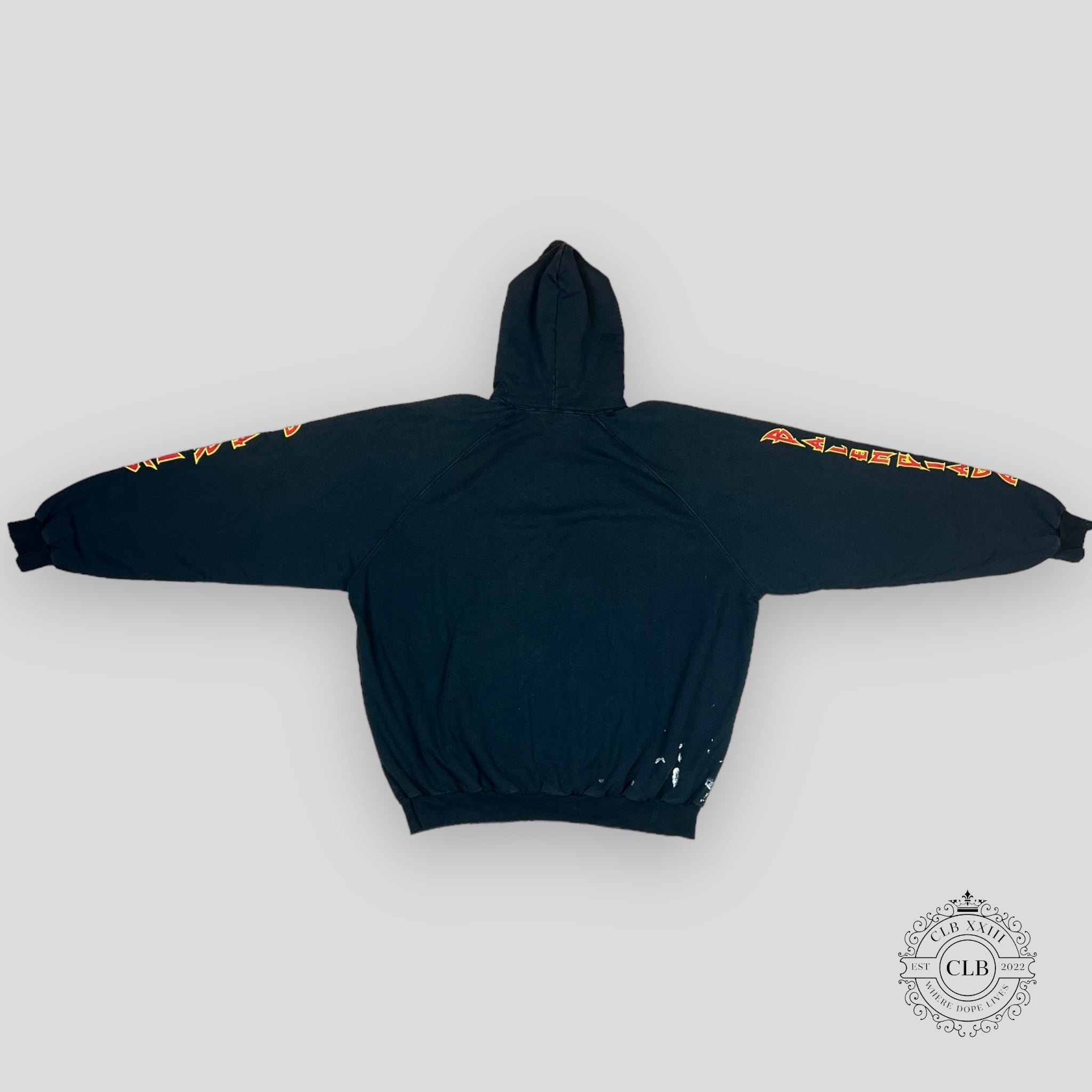 BALENCIAGA METAL OVERSIZED CINCHED HOODIE- BLACK
